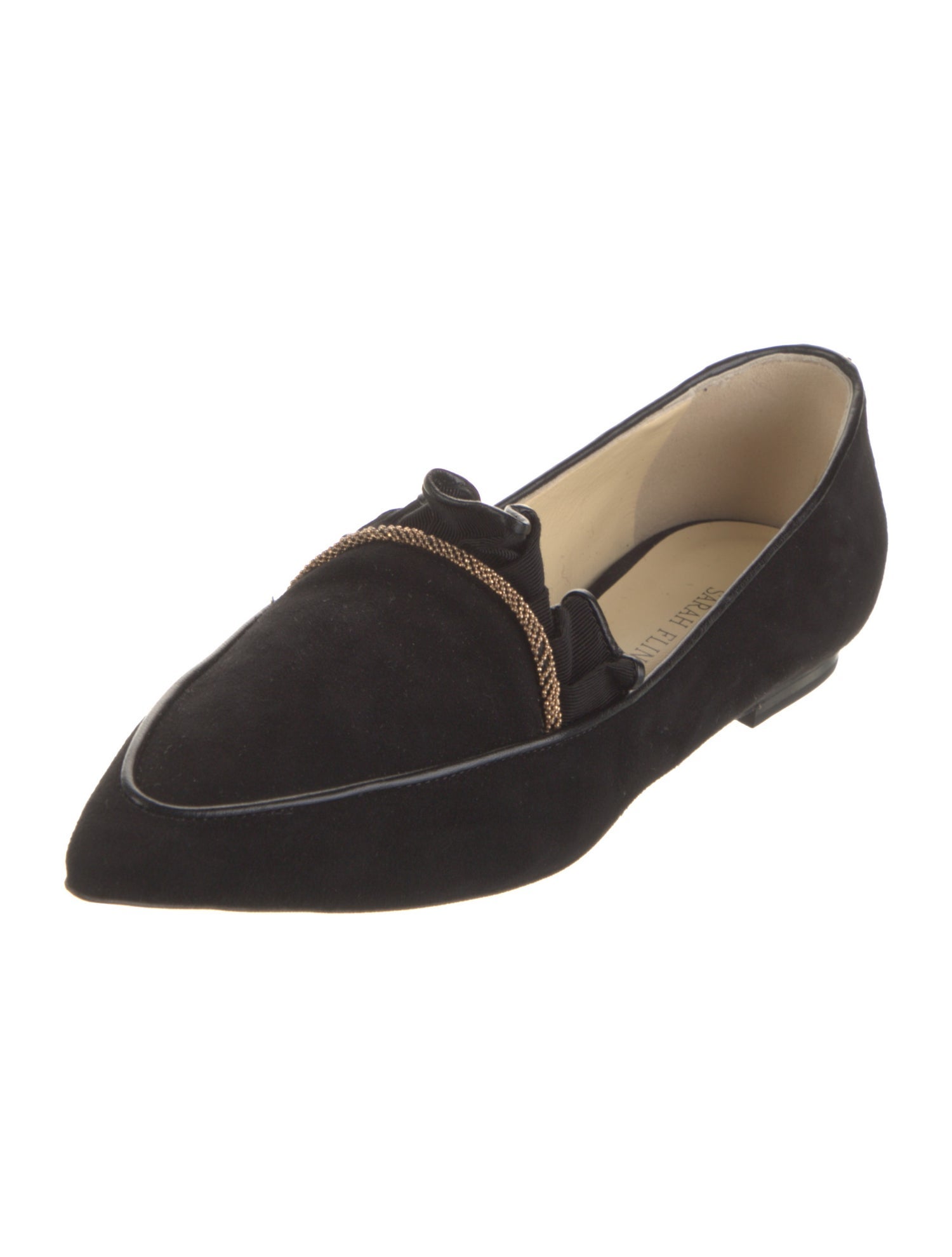 Sarah Flint Suede Grosgrain Trim Loafers