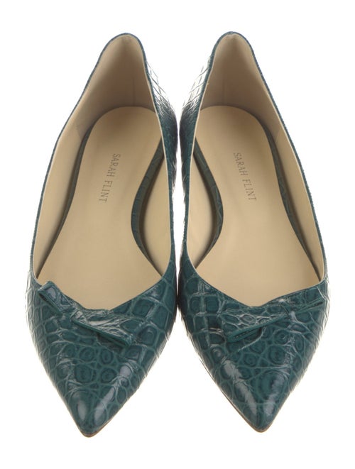 Sarah Flint Leather Animal Print Ballet Flats