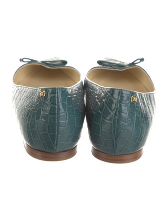 Sarah Flint Leather Animal Print Ballet Flats