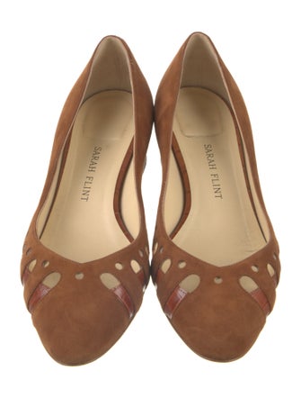 Sarah Flint Suede Cutout Accent Flats