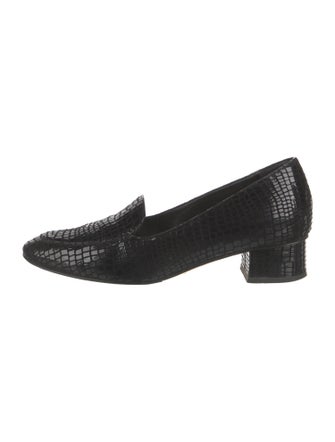 Sarah Flint Embossed Leather Loafers