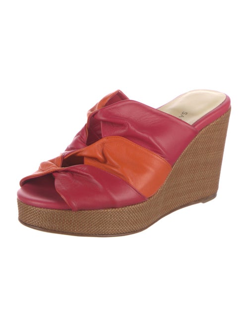 Sarah Flint Leather Colorblock Pattern Mules