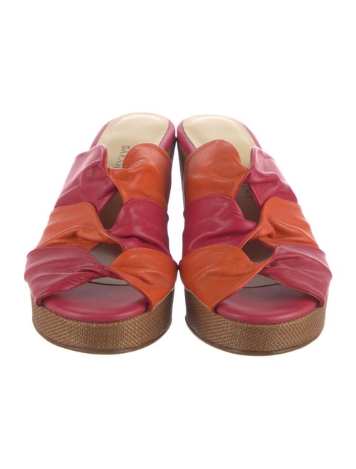 Sarah Flint Leather Colorblock Pattern Mules