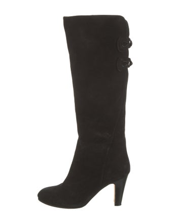 Sarah Flint Suede Bow Accents Boots
