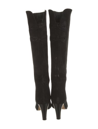 Sarah Flint Suede Bow Accents Boots