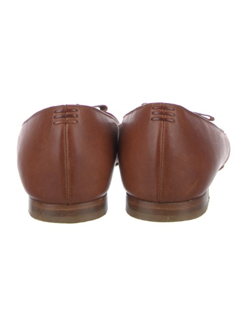Sarah Flint Leather Bow Accents Ballet Flats