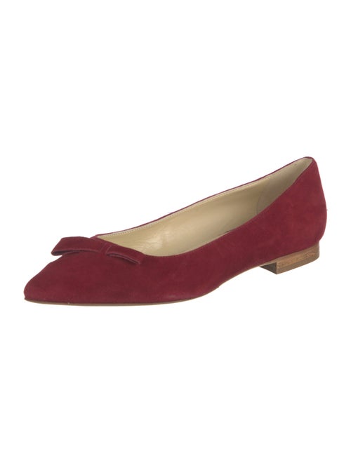 Sarah Flint Suede Bow Accents Ballet Flats