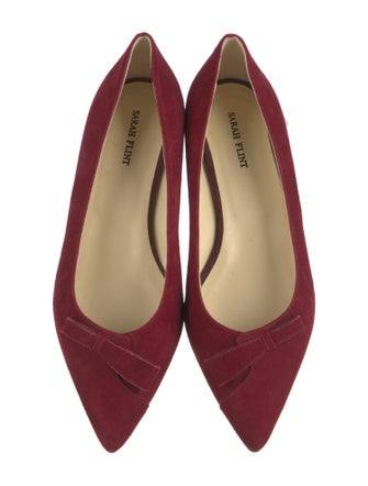 Sarah Flint Suede Bow Accents Ballet Flats