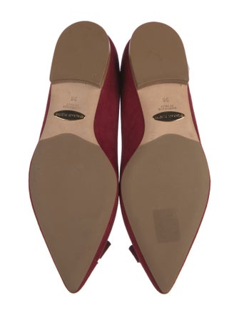Sarah Flint Suede Bow Accents Ballet Flats