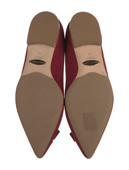 Sarah Flint Suede Bow Accents Ballet Flats