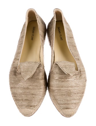 Sarah Flint Leather Trim Embellishment Espadrilles