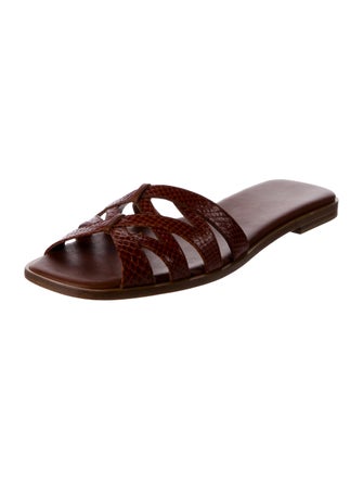 Sarah Flint Embossed Leather Slides