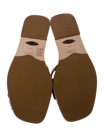 Sarah Flint Embossed Leather Slides