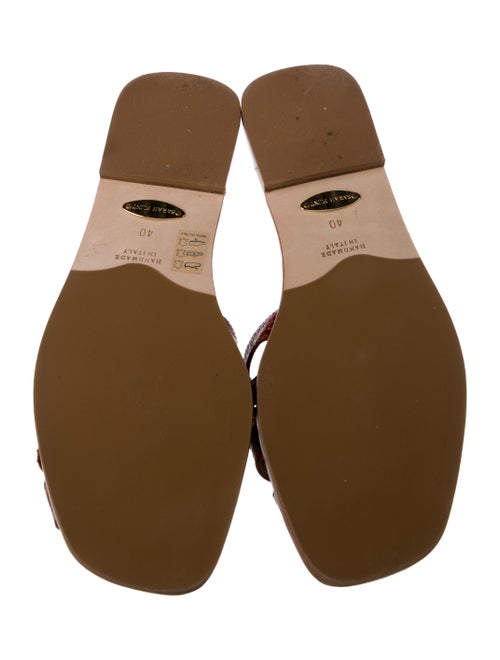 Sarah Flint Embossed Leather Slides