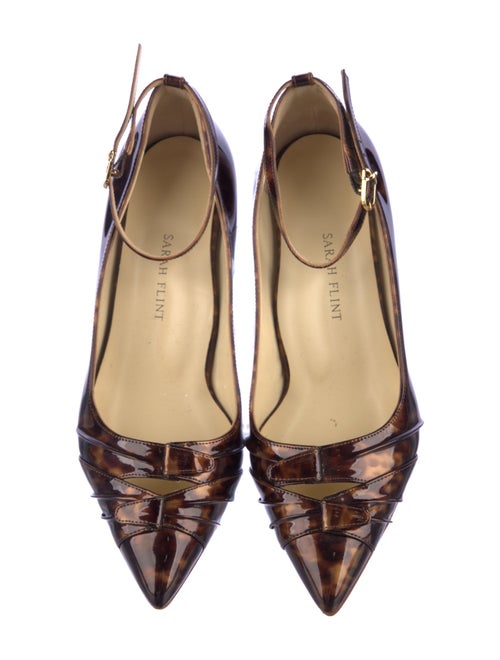 Sarah Flint Patent Leather Animal Print Pumps