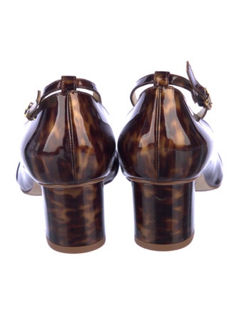 Sarah Flint Patent Leather Animal Print Pumps