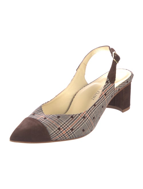 Sarah Flint Suede Printed Slingback Pumps