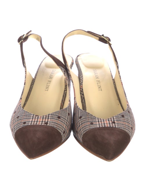 Sarah Flint Suede Printed Slingback Pumps