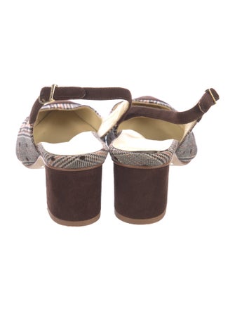 Sarah Flint Suede Printed Slingback Pumps