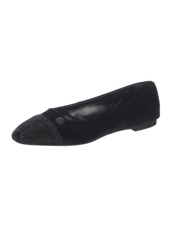 Sarah Flint Velvet Crystal Embellishments Flats