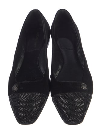 Sarah Flint Velvet Crystal Embellishments Flats