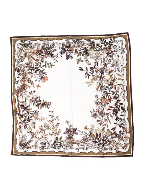 Sarah Flint Silk Floral Print Scarf