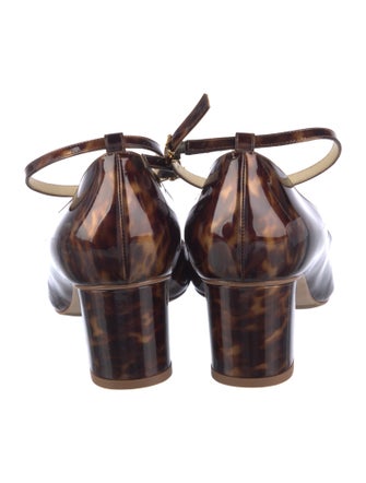 Sarah Flint Patent Leather Animal Print Pumps