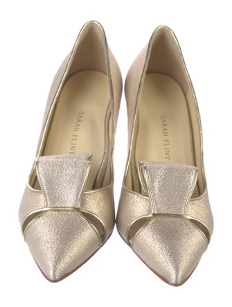 Sarah Flint Glitter Bow Accents Pumps
