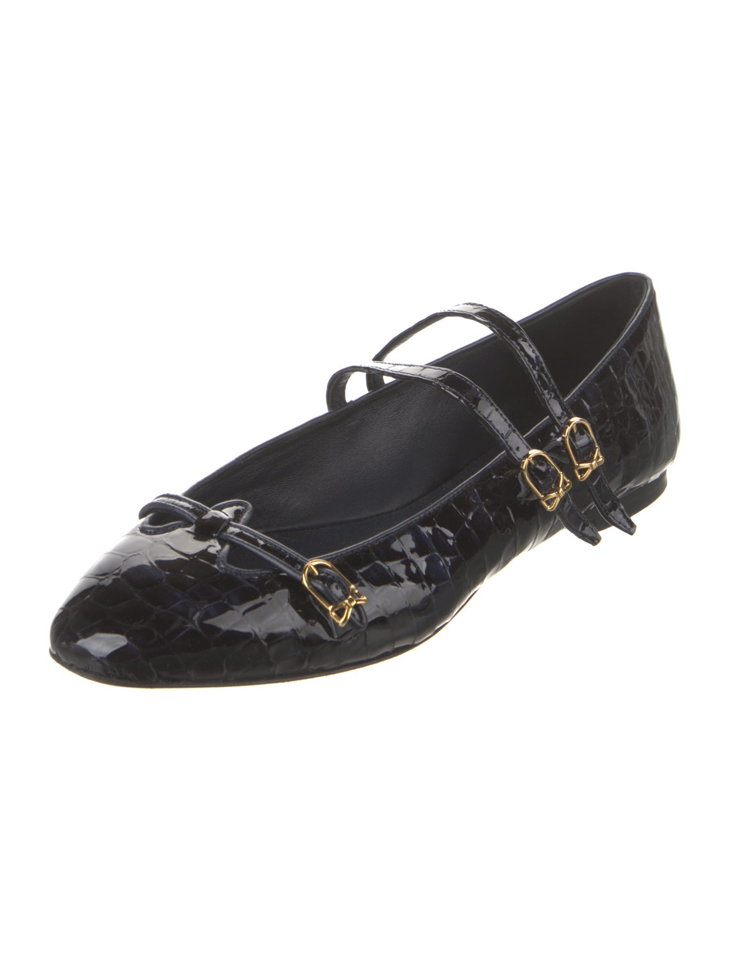 Sarah Flint Patent Leather Animal Print Mary Jane Flats