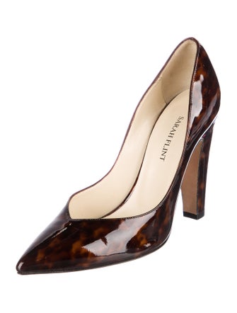Sarah Flint Patent Leather Animal Print Pumps