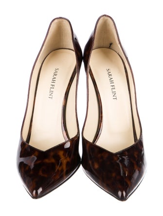 Sarah Flint Patent Leather Animal Print Pumps