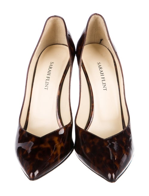 Sarah Flint Patent Leather Animal Print Pumps