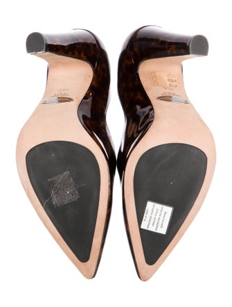 Sarah Flint Patent Leather Animal Print Pumps