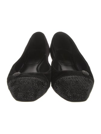 Sarah Flint Velvet Crystal Embellishments Flats