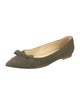 Sarah Flint Suede Bow Accents Ballet Flats