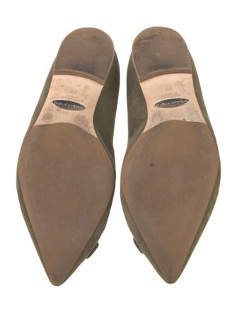 Sarah Flint Suede Bow Accents Ballet Flats