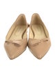 Sarah Flint Leather Bow Accents Ballet Flats