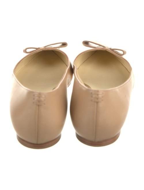 Sarah Flint Leather Bow Accents Ballet Flats
