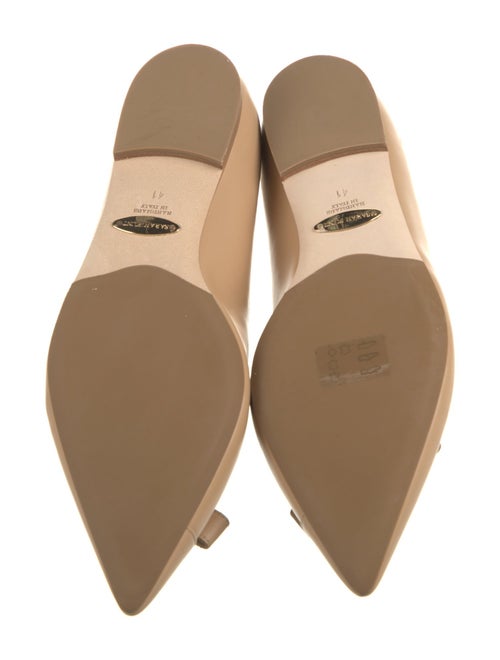 Sarah Flint Leather Bow Accents Ballet Flats