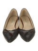 Sarah Flint Leather Bow Accents Ballet Flats