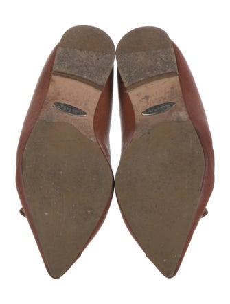 Sarah Flint Leather Bow Accents Ballet Flats
