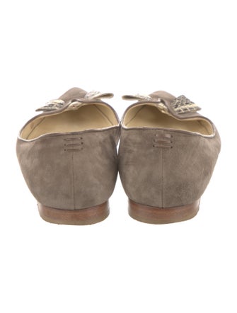 Sarah Flint Suede Bow Accents Flats