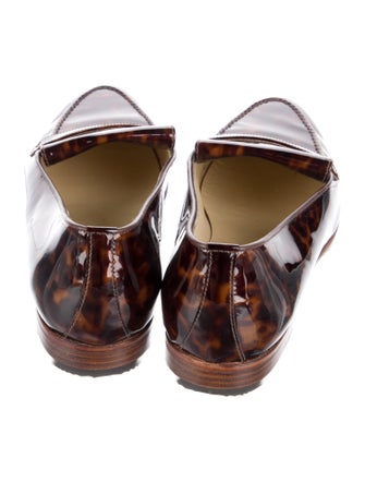 Sarah Flint Patent Leather Animal Print Loafers