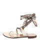 Sarah Flint Leather Floral Print Gladiator Sandals
