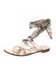 Sarah Flint Leather Floral Print Gladiator Sandals