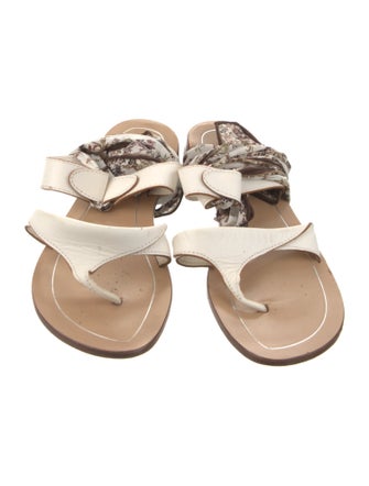 Sarah Flint Leather Floral Print Gladiator Sandals