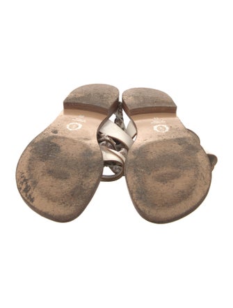 Sarah Flint Leather Floral Print Gladiator Sandals