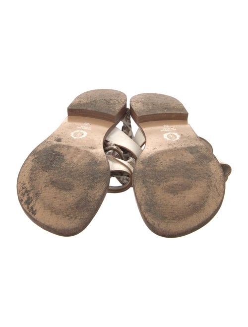 Sarah Flint Leather Floral Print Gladiator Sandals