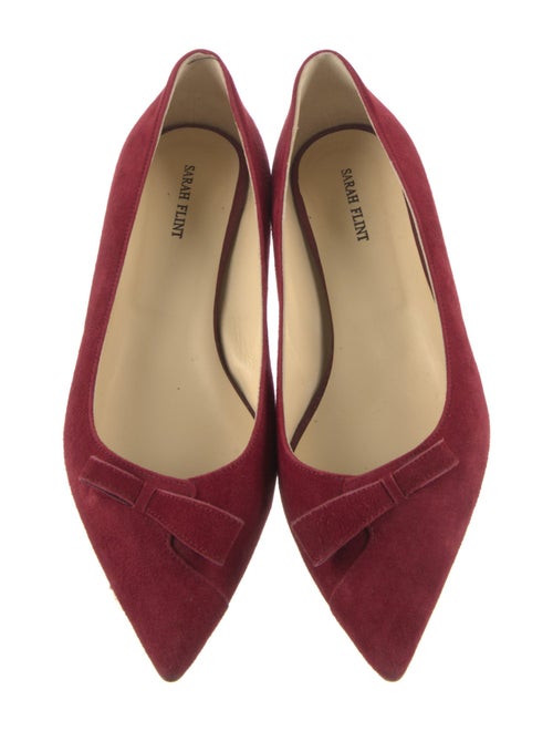Sarah Flint Suede Bow Accents Flats