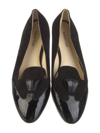 Sarah Flint Suede Bow Accents Loafers